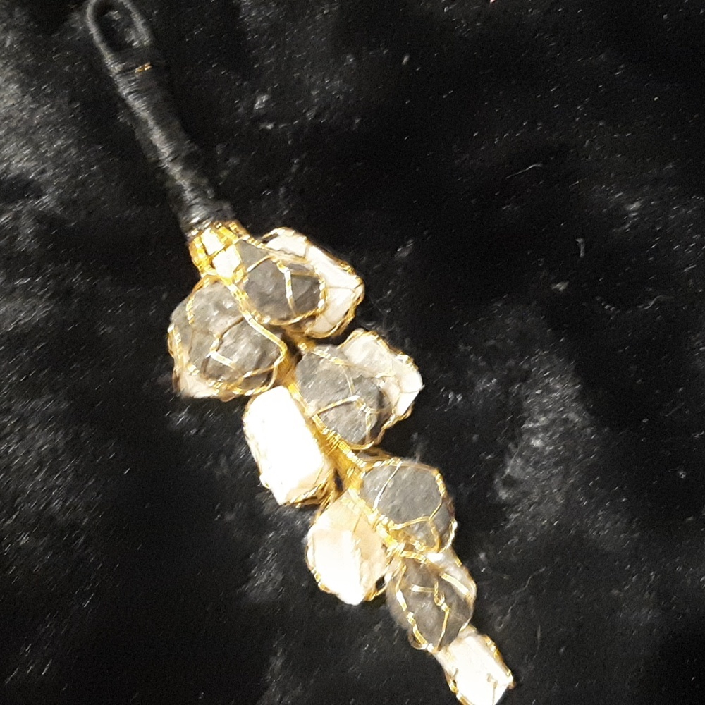 Tourmaline and selenite  grapes